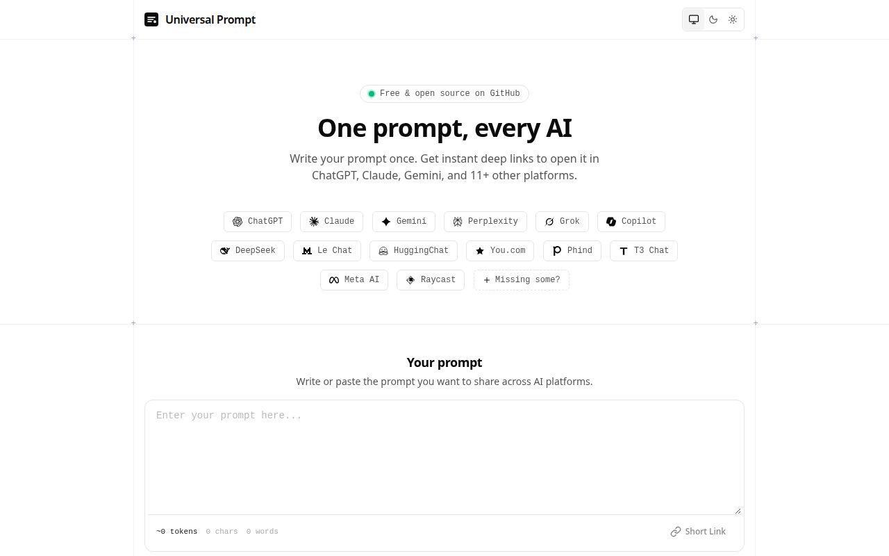 Universal Prompt screenshot